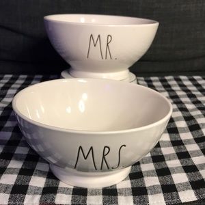 Rae Dunn “MR.” & “MRS.” ice cream bowls (pair)